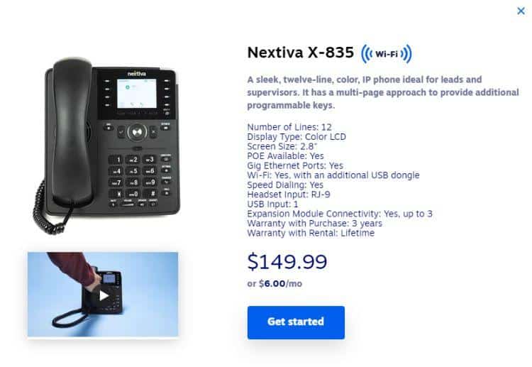 Nextiva X-835 - multi line phone system